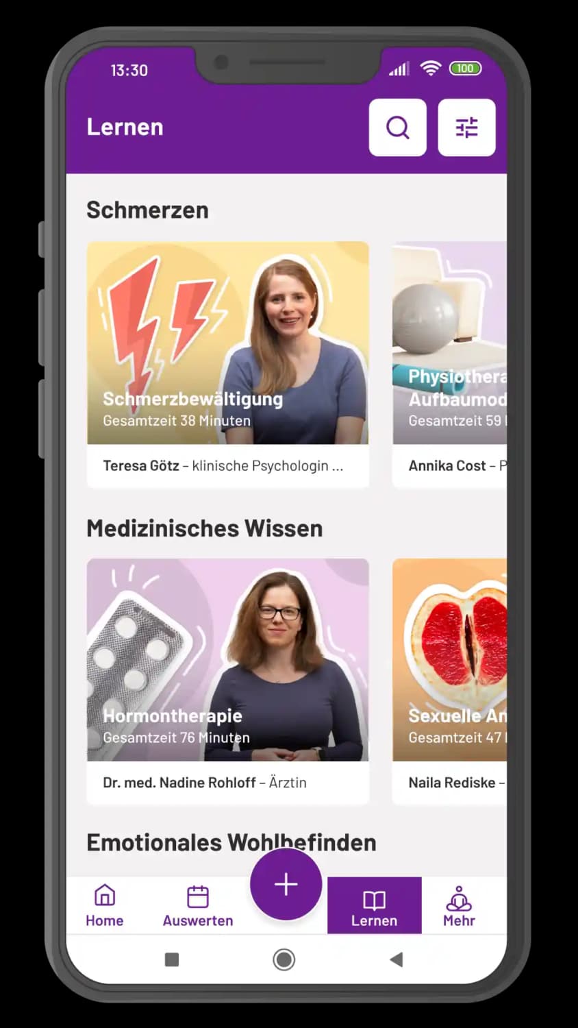Pia-App: Lerninhalte und Wissen rund um Regelschmerzen