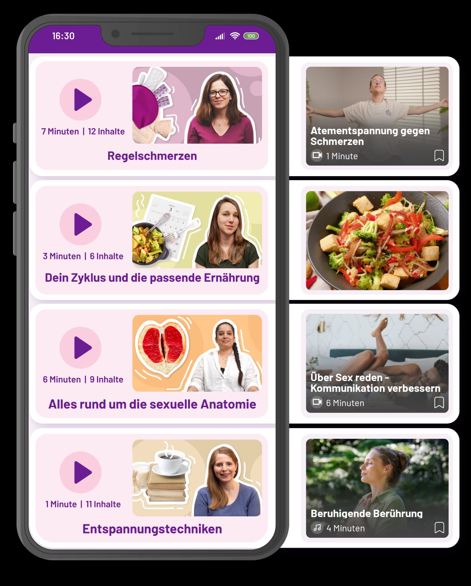 Pia-App: Lern- und Übungsinhalte in der App