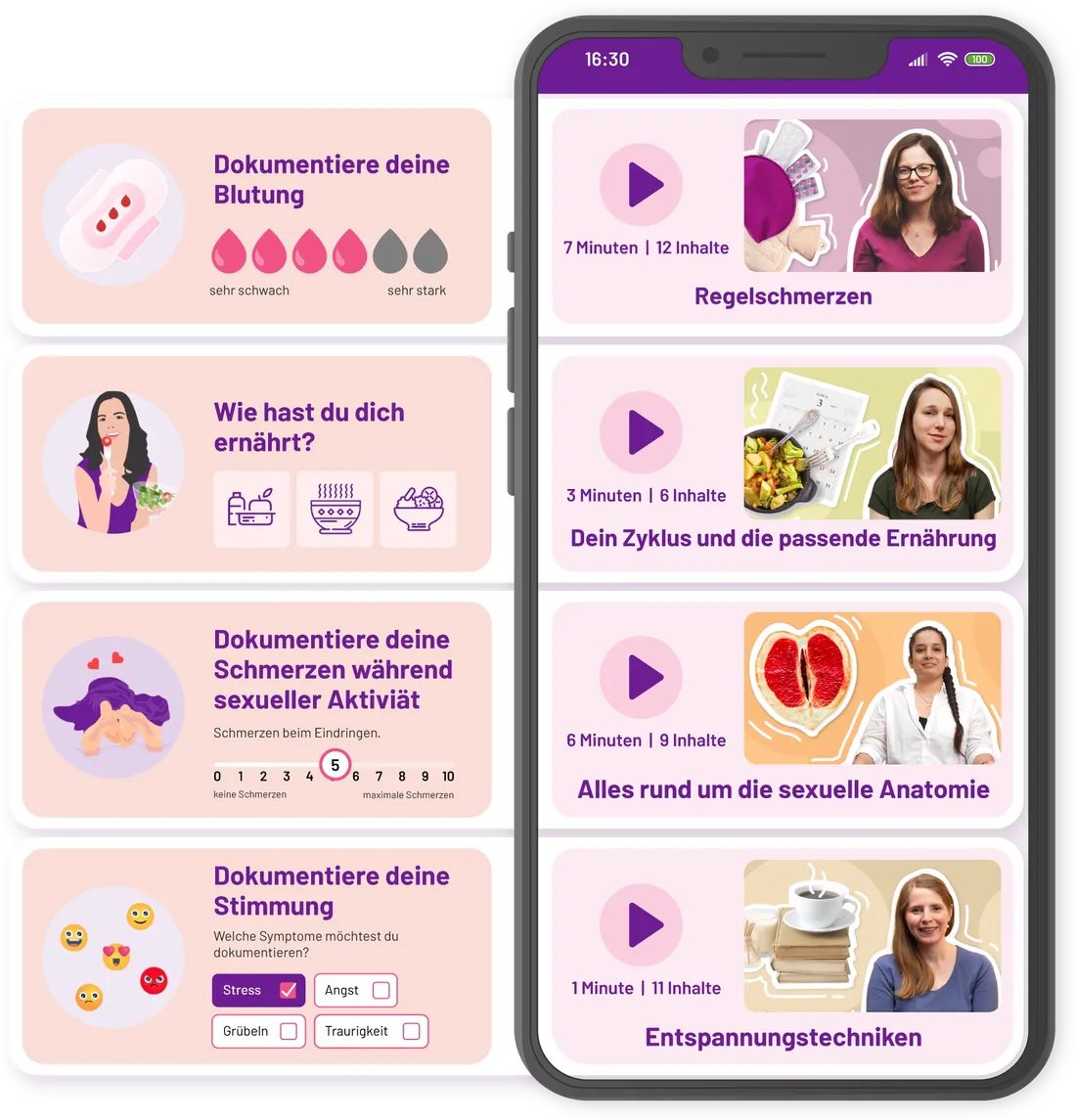 Pia-App: Auswertungen und Symptom-Tracking